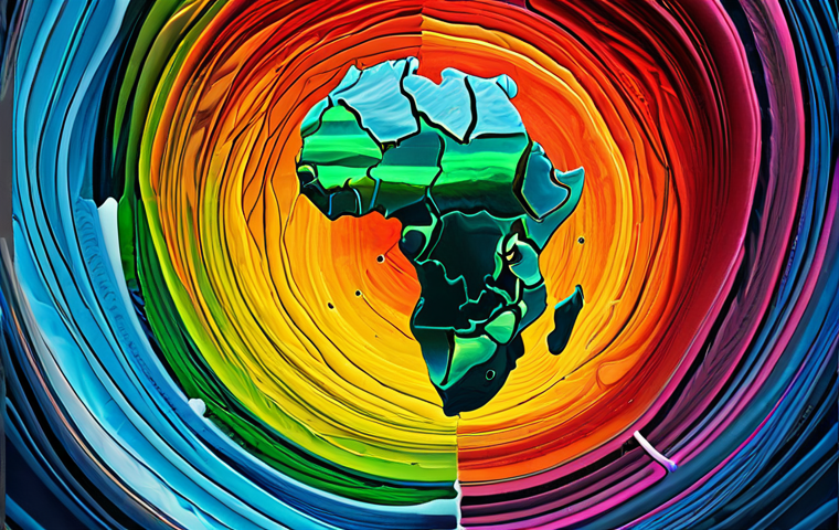 **Abstract Visualization of Climate Data:** "Create an abstract digital artwork visualizing climate change data over time, using dynamic shapes and vibrant colors. The style should evoke a sense of urgency and transformation, reflecting the impact of environmental shifts. Think data as art."