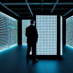 Image Prompt 1: The Luminous Data Art Installation**