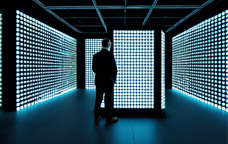 Image Prompt 1: The Luminous Data Art Installation**